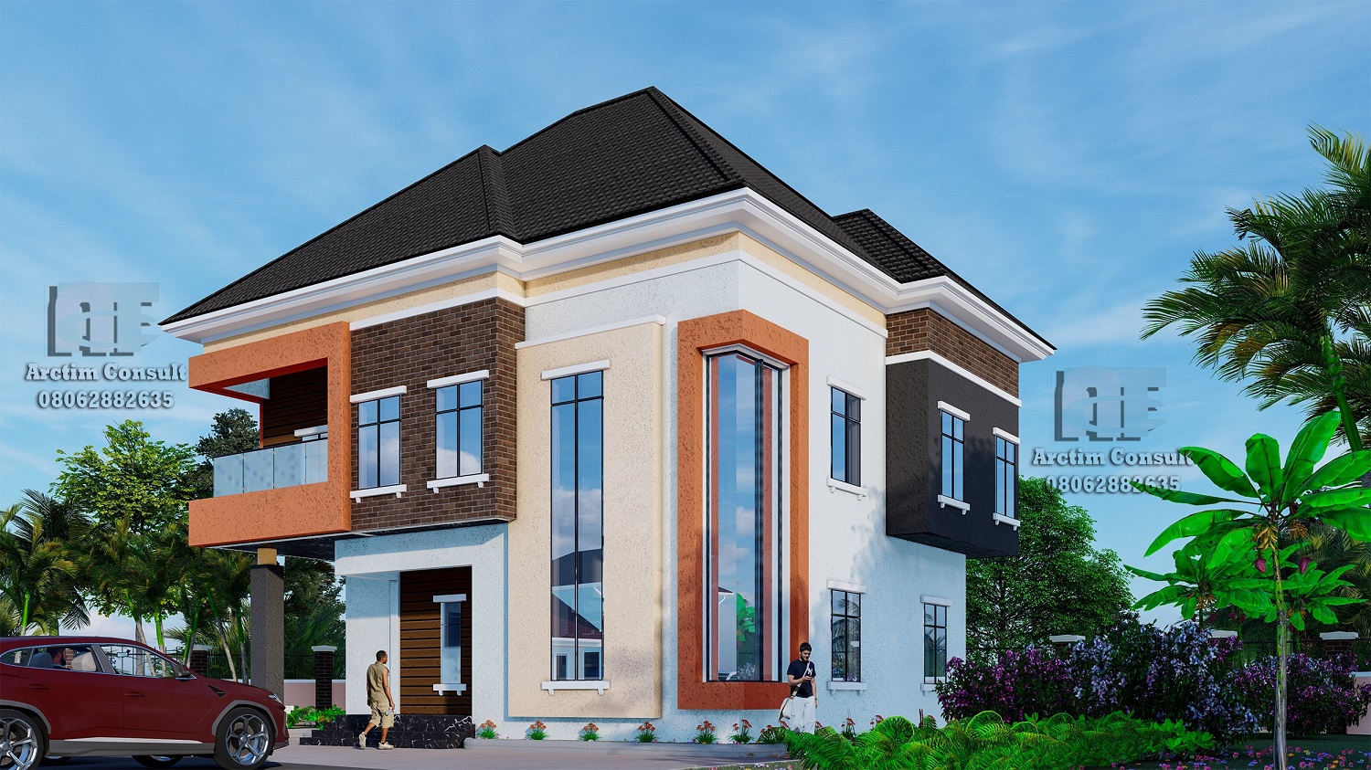 4 bedroom fully detached duplex building plan